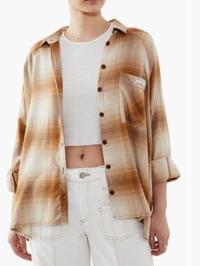 BDG Urban Outfitters Brendon Plaid
High-Low Hem Button-Up Shirt